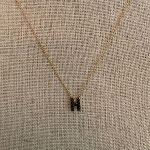 Covet Pave Initial "H" Necklace